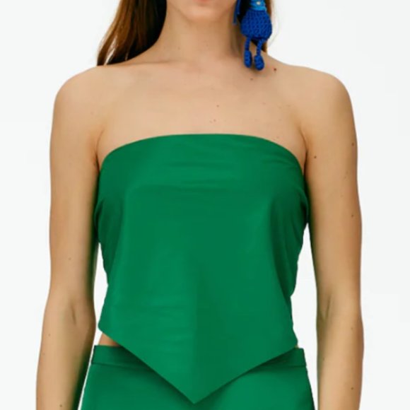 Tibi Tops - Tibi - Italian Sporty Nylon Strapless Bandeau - S